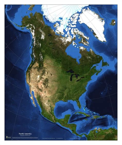 Satellite Map North America North America Travel Map