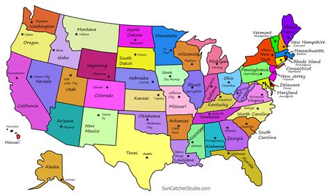 Printable 50 States Map Printable Map Of The United States