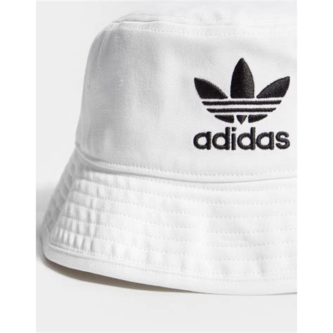 Adidas Originals Cotton Trefoil Bucket Hat In White For Men Lyst