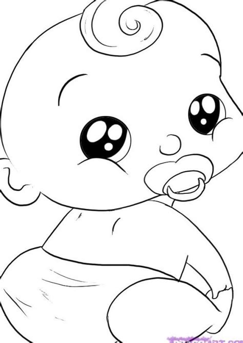 What you'll need for the cute baby heart with a pacifier: Cute baby boy cartoon | Baby animal drawings, Baby drawing ...