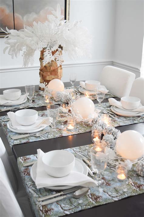 White Forest Christmas Table Setting Once Again My Dear Irene