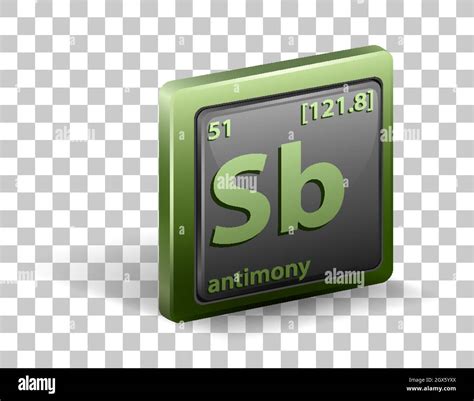 Antimony Chemical Element Chemical Symbol With Atomic Number And