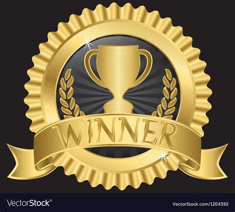 Winner Gold Label Royalty Free Vector Image Vectorstock