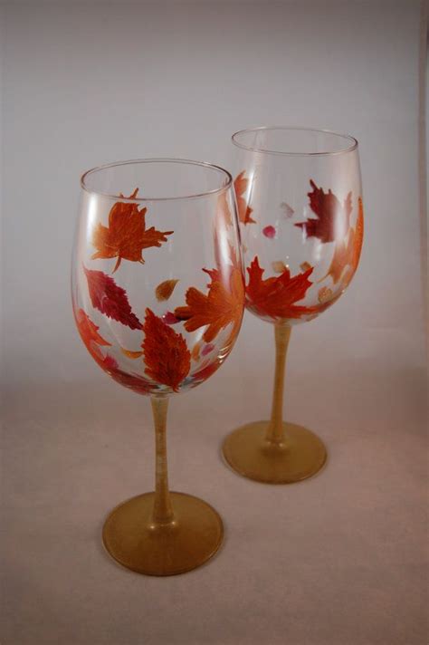Autumn Leaves Wine Glasses What A Fantastic T For A Gal Who Loves