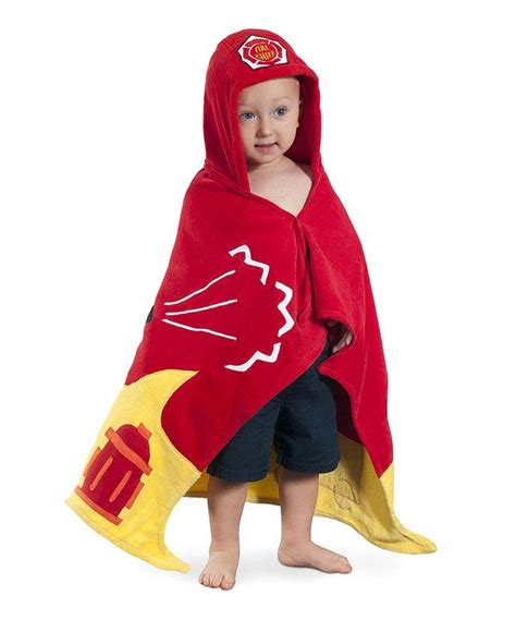 Kidorable Red Firefighter Hooded Towel Toddler Girl Toddler Raincoat