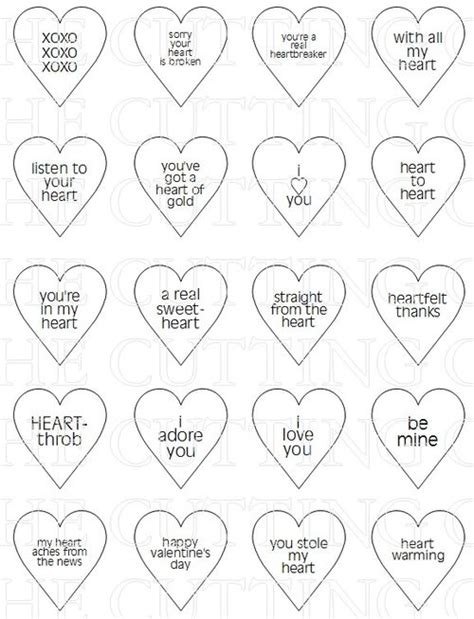 The Cutting Cafe Conversation Hearts Window Card Template And Cutting
