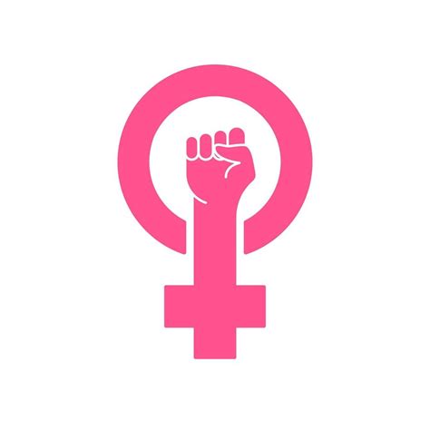 Feminism Protest Symbol Pink Female First Women Rights Symbol Of Feminism Movement Girl