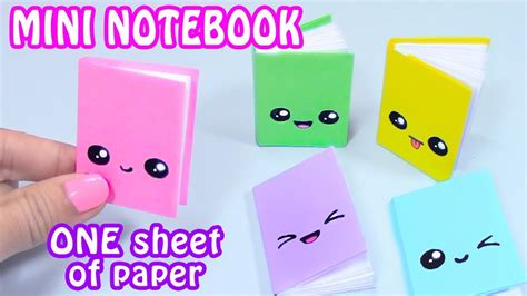 Fold in half across the middle. DIY MINI NOTEBOOKS ONE SHEET OF PAPER - DIY BACK TO SCHOOL ...