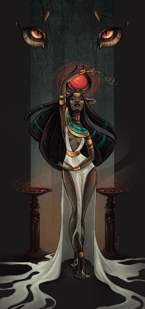 under celestial skies — starsandepithets anna mariyag hathor~ full goddess art egyptian