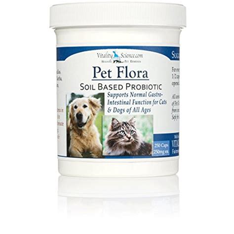 Pet Flora 250 Caps Soil Based Probiotic For Dogs Supports Normal