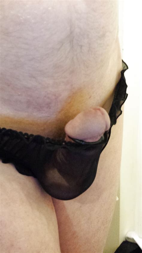 Hard Shaved Cock In Stockings Panties Satin And Lace