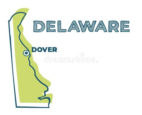 Mapa Do Vetor De Rabisco Do Estado De Delaware Dos Eua Ilustração Do