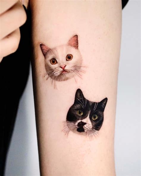 Realistic Cat Portraits Tattoo By Hyeonhwa Kim Dokhwa Tattoonow