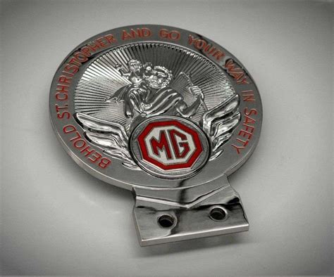 Mg Christopher Badge Plakette Grill Emblem Td Tf Mga Mgb Midget Rv8