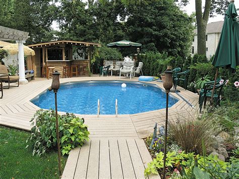 Partly Buried Landscaping Solutions Crown Pools Above Ground Pool