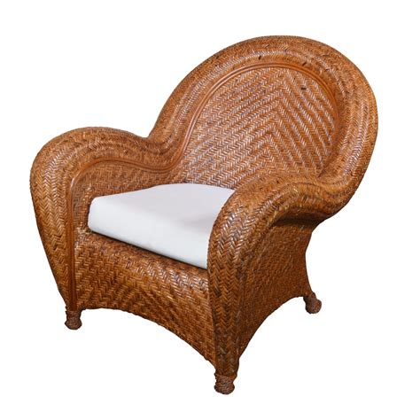 Malabar Rattan Lounge Chair By Pottery Barn 21st Century Ebth