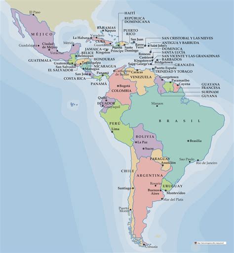 Mapa Am Rica Latina Mapa De America Latina Antigua Y Barbuda Bridgetown