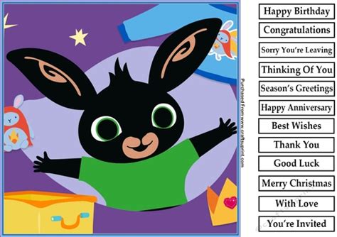 Bing Bunny 2 8x8 Birthday Card Cup96135982225