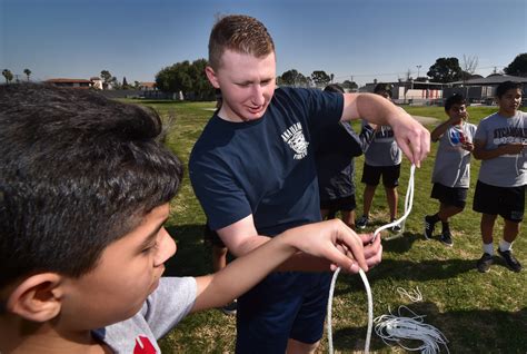 Sycamore Jr High Students Work Out With Anaheim Fire And Rescue Cadets