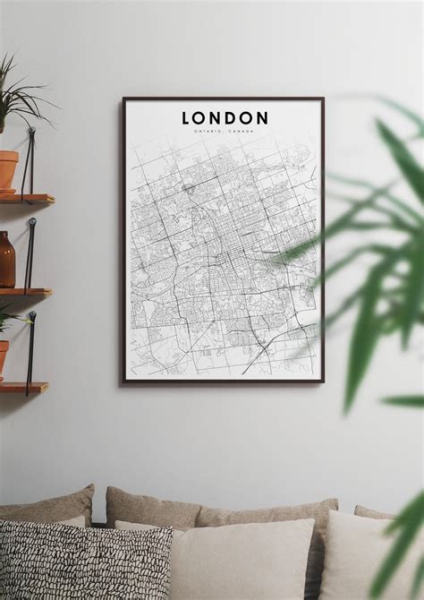 London Ontario Map Print On Canada Map Art Poster Western Etsy Canada