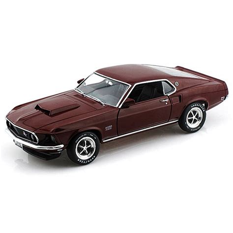 1969 Ford Mustang Boss 429 Maroon Auto World Ertl Amm1006 118 Scale Diecast Model Toy Car