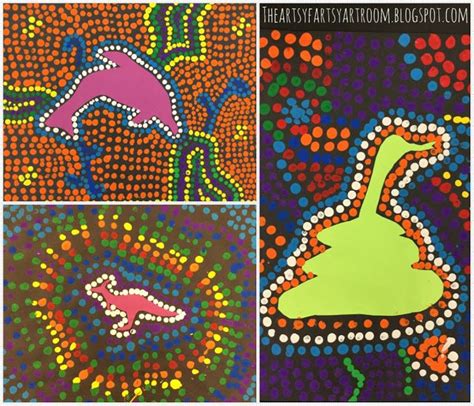 3rd Grade Australian Aboriginal Dot Art 2015 Elementary Art