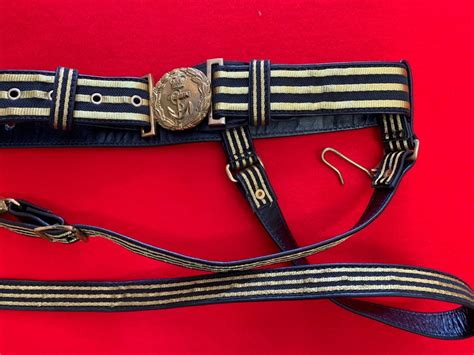 Replica Royal Navy Officers Dress Sword Belt Quarterdeck Medals