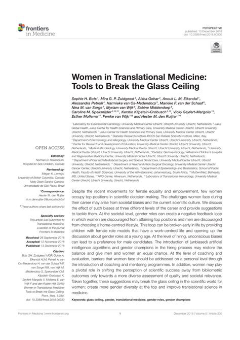 Pdf Women In Translational Medicine Tools To Break The Glass Ceiling
