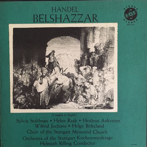 Handel Belshazzar Complete In English Discogs