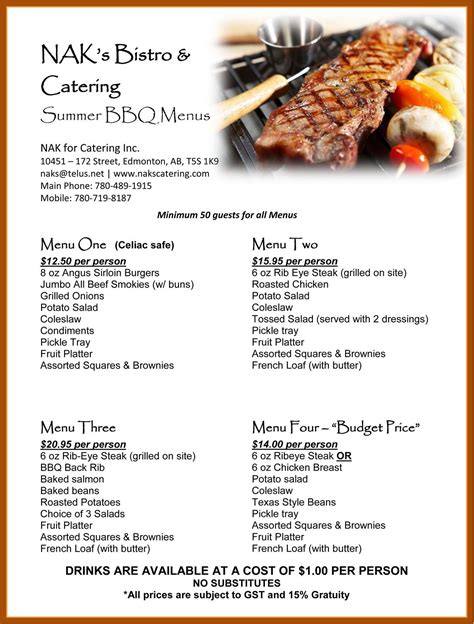 Maybe you would like to learn more about one of these? Barbecue Rehearsal Dinner. Summer BBQ Catering Menu Great ...