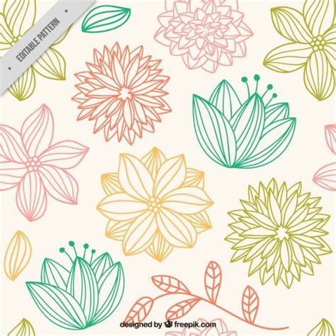 Hand Drawn Cute Flowers Pattern Flower Drawing Floral Pattern Vector