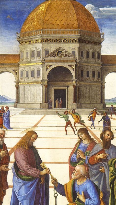 Pietro Perugino Delivery Of The Keys Detail 1481 82this Fresco