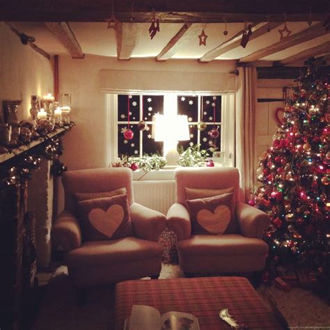 Another Favorite English Cottage Living Room Decorated For Christmas