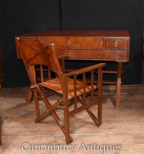 The information you are reading has. Leather Campaign Desk and Chair Set Writing Table Luggage ...