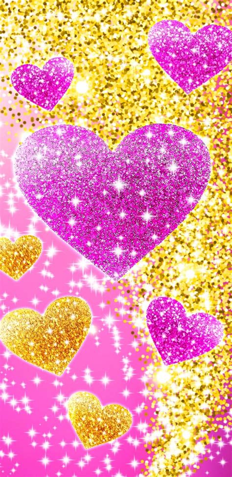 Pink And Gold Hearts With Images Heart Iphone Wallpaper Heart