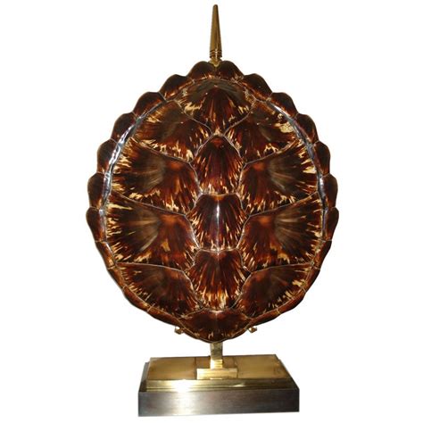 New glass ball led table lamp crystal desk light reading lamp bedroom lighting. Large Tortoise Shell Lamp by Maison Jansen. at 1stdibs