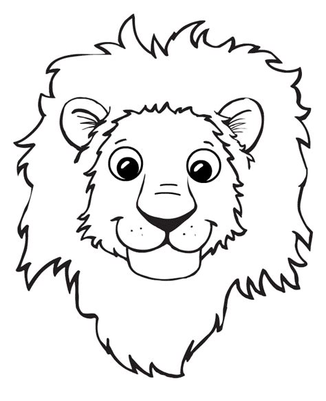 Cute Lion Face Coloring Pages For Preschool Toddlers Print Color Craft