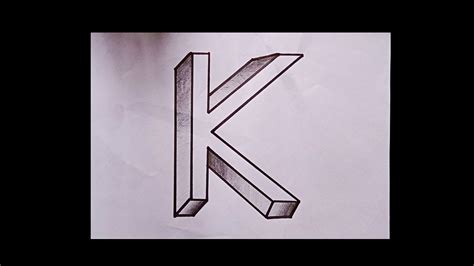 How To Draw Latter K In 3d Letter K In 3d Pencil Shaded 3d Letter
