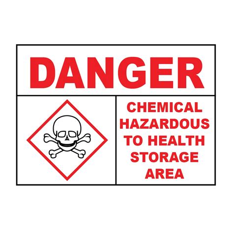 Safety Signage Chemical Hazardous To Health Storage Area Acrylic