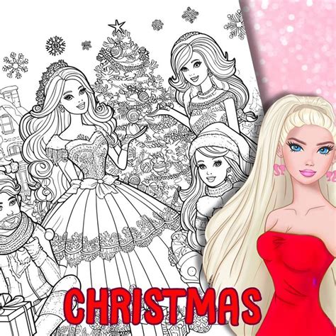 The Barbie Christmas Coloring Book Is Open And Ready To Be Colored