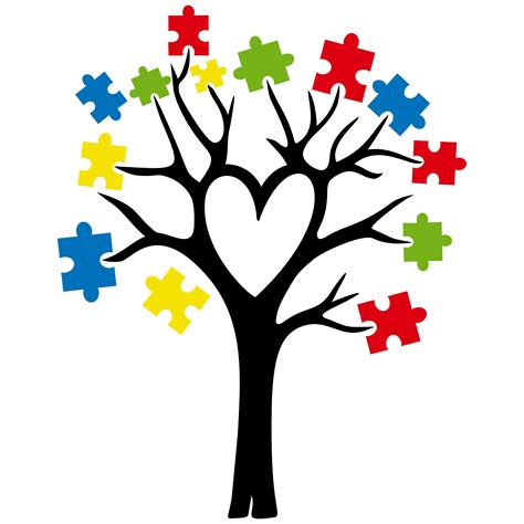 Autism Puzzle Tree Love Autism Awareness Themed Svg And Png Etsy