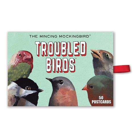 Troubled Birds® Postcard Set Of 50 The Mincing Mockingbird And The Frantic Meerkat