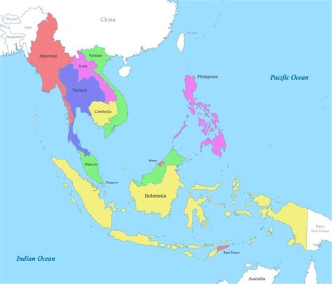 Mapa Del Sudeste Asiático Para Descargar Guía Completa
