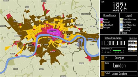 The Growth Of London From The Romans To The 21st Century Visualized