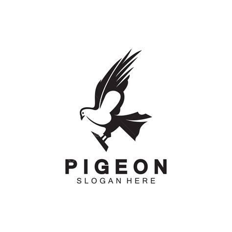 Template Design Of An Illustrated Vector Icon Featuring A Pigeon Bird