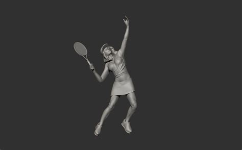 3d Model Tennis Player Pose 3d Printing Vr Ar Low Poly Cgtrader