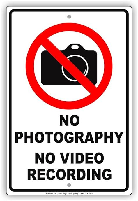 No Photography No Video Recording With Graphic Restriction