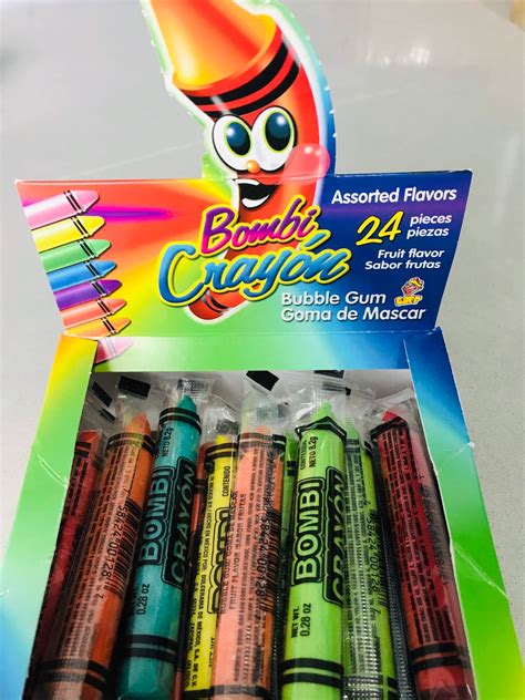 Bubble Gum Flavored Colored Gum Crayon Edible Chewing Etsy