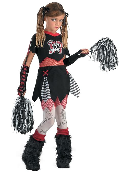 Child Gothic Cheerleader Costume Girls Scary Halloween Costumes