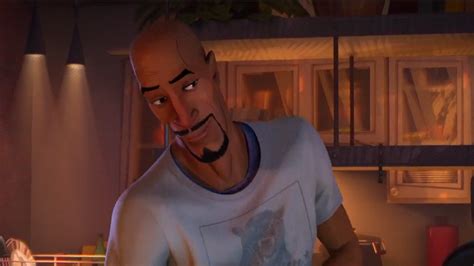 Watching Into The Spider Verse And Noticed Uncle Aaron Has A Panther On His Shirt At The